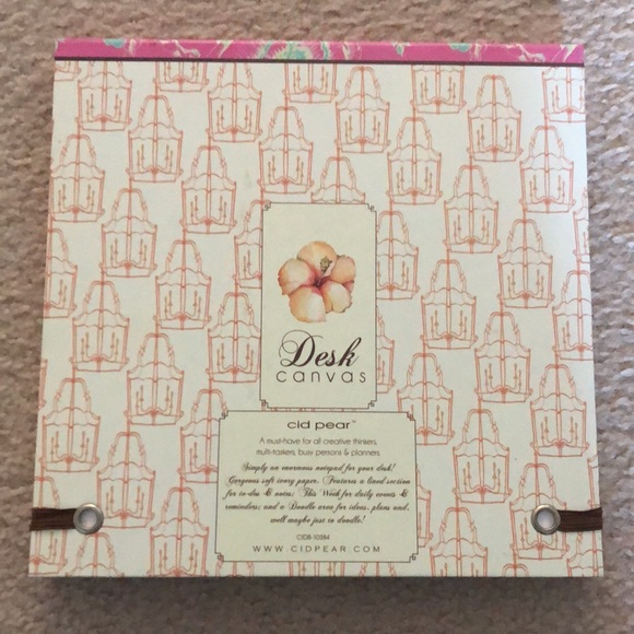 NWT Cid Pear by Tina Givens Desk Canvas Paper Weekly Agenda with Large Flowers - Picture 3 of 6